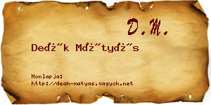 Deák Mátyás névjegykártya